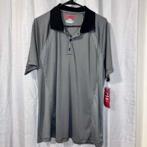 Alfani Slim Fit Men's Wicking Performance Polo Shirt in Deep Black Stripe